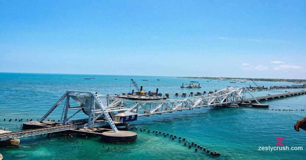 Rameshwaram Railway Track Pamban Bridge