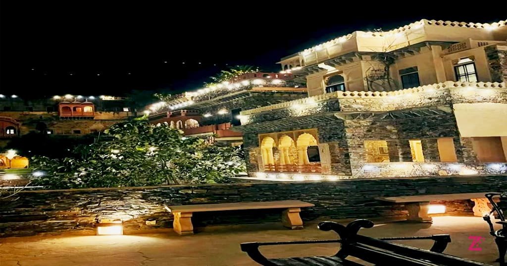 Neemrana fort palace at night