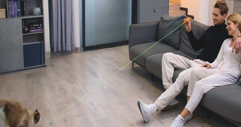 Compact flashlight with green laser