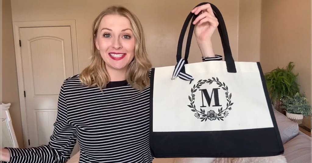 Monogrammed tote bag