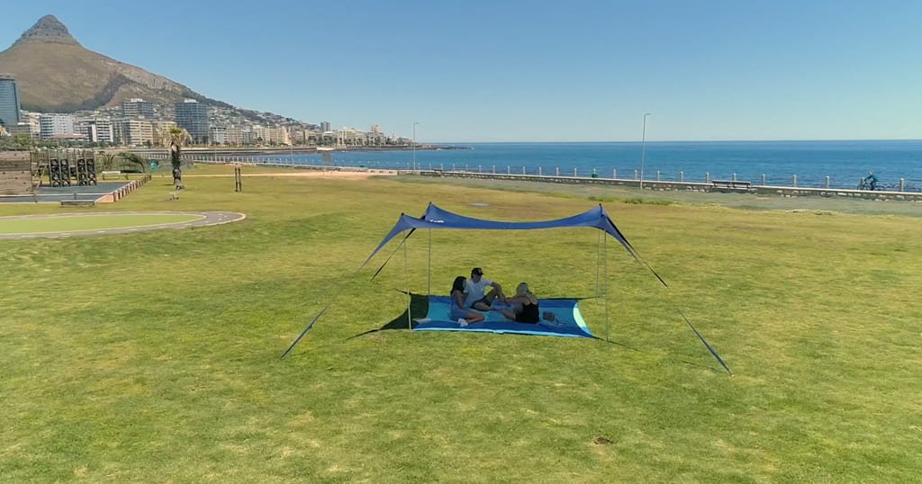 UPF 50+ sun shelter