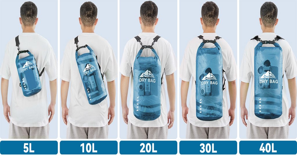 dry bag sizes 5L to 40L