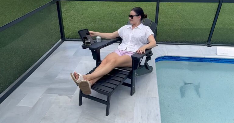 Adjustable Adirondack chair with ottoman