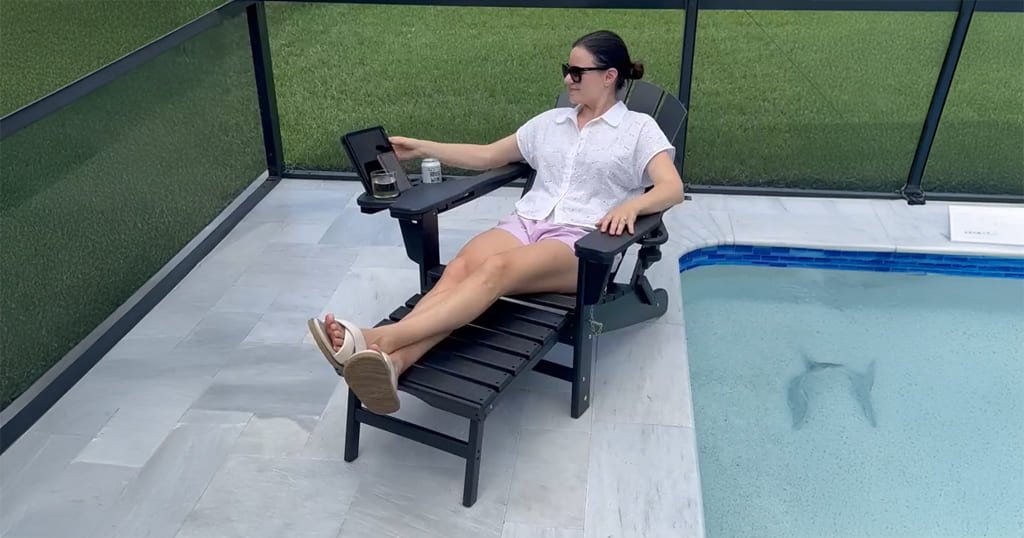 Adjustable Adirondack chair with ottoman