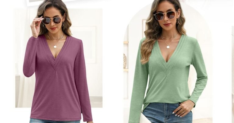 Womens deep v neck t shirt