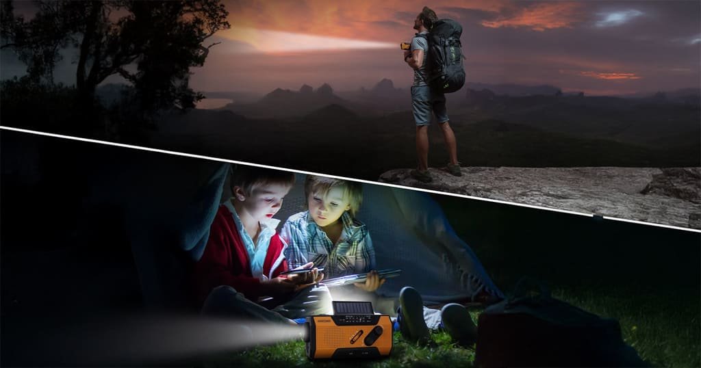 Battery operated emergency radio