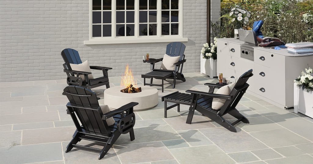 Cup holder Adirondack chair set