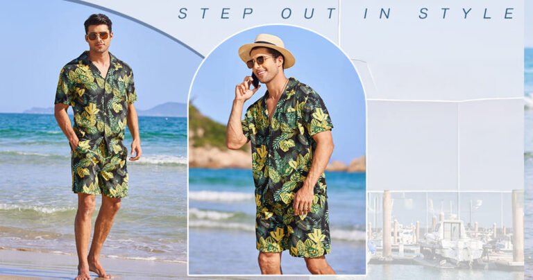 Floral men’s shirt with shorts