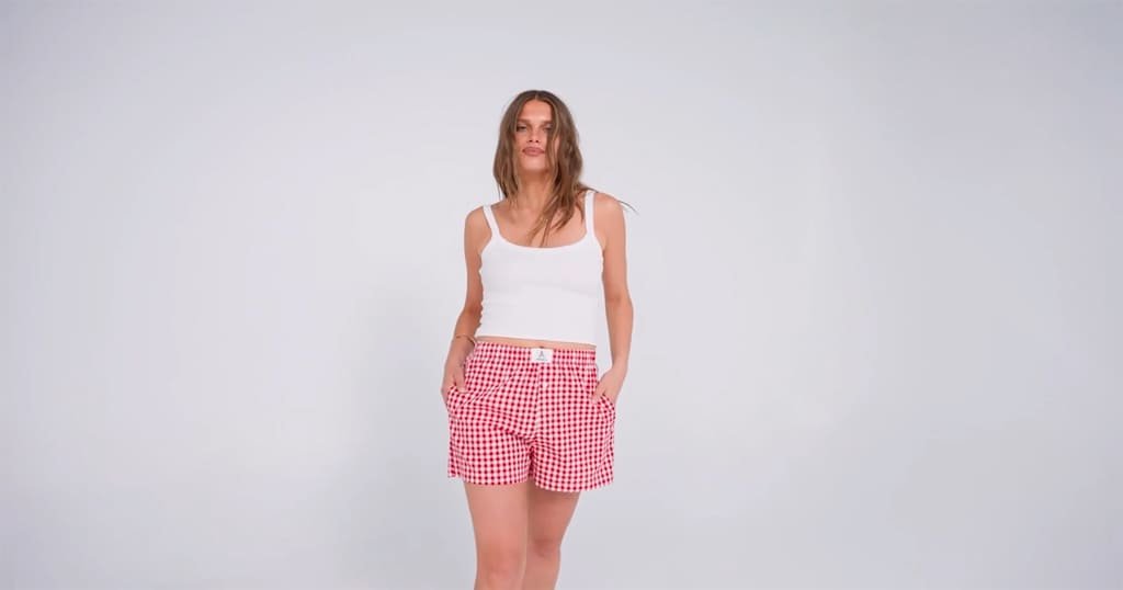 Gingham pajama shorts