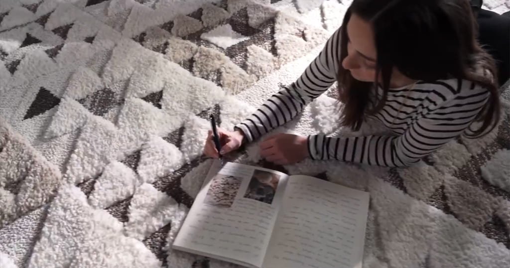 Ivory brown shag rug