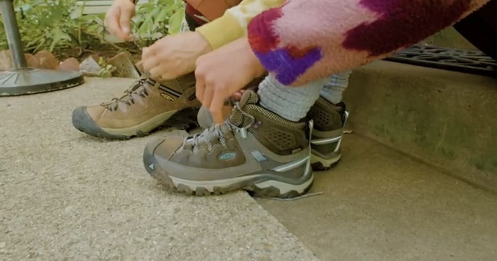 Mid height hiking boots