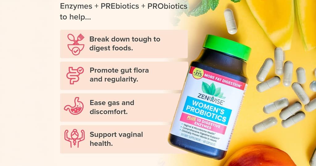 Probiotics with prebiotics and enzymes