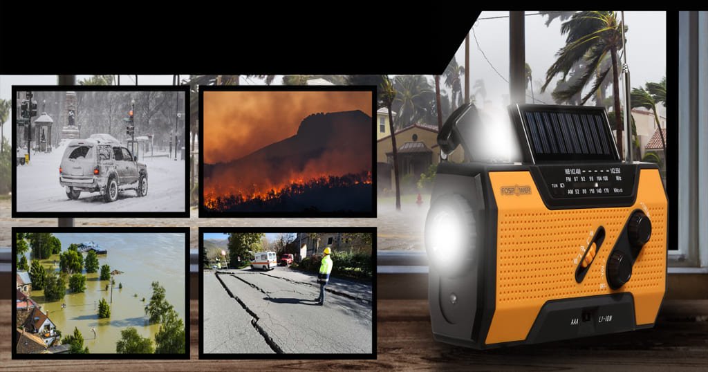 Survival radio with flashlight