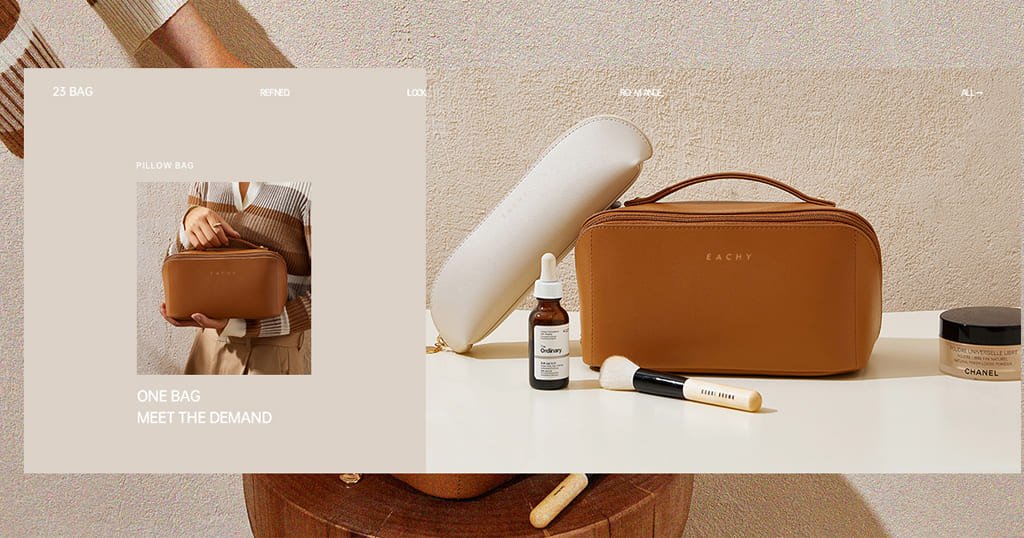 Travel makeup bag with dividers