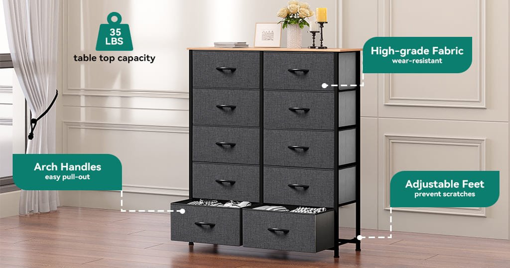 10 drawer dresser organizer