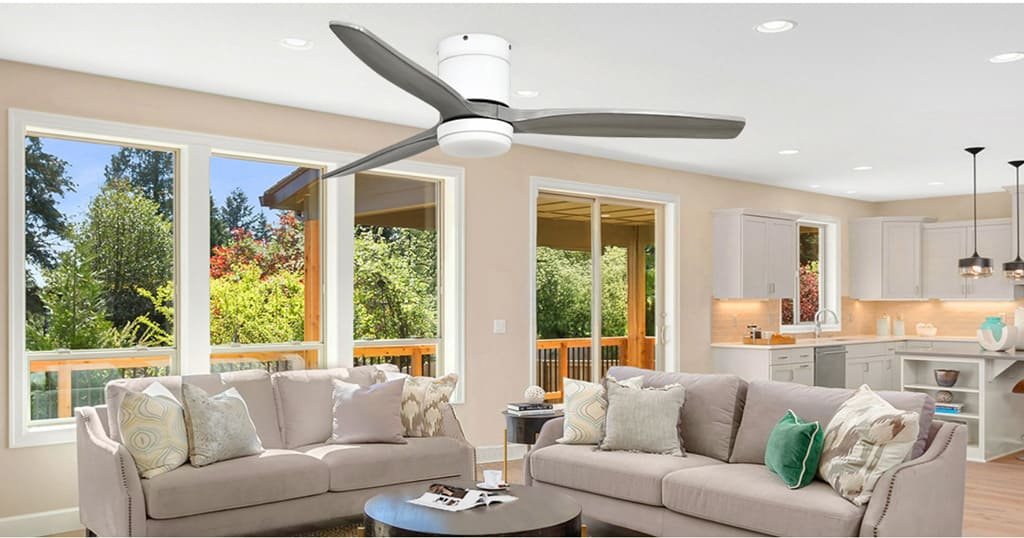 Low profile ceiling fan
