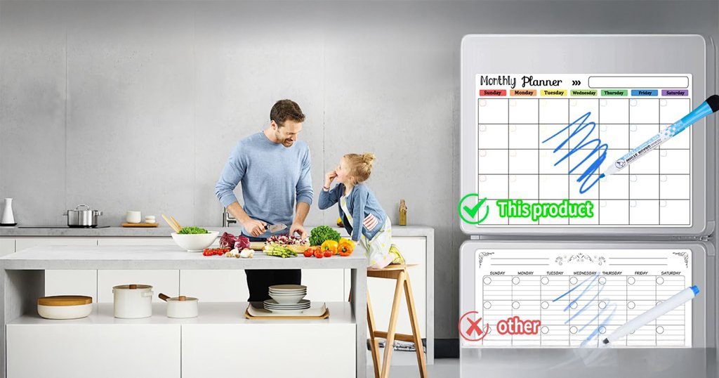 Magnetic dry erase calendar