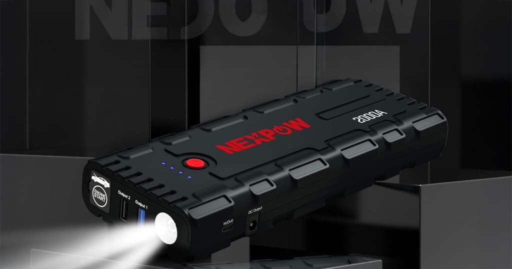 Portable car jump starter with USB