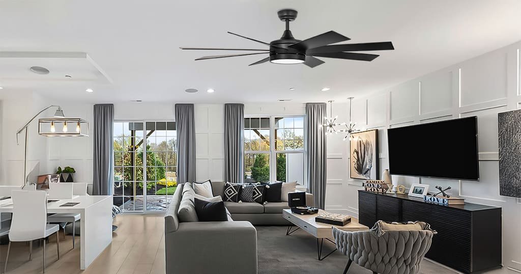 Quiet ceiling fan for home