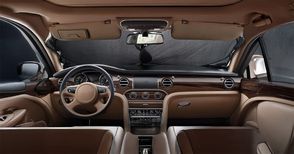 Windshield sunshade for heat protection