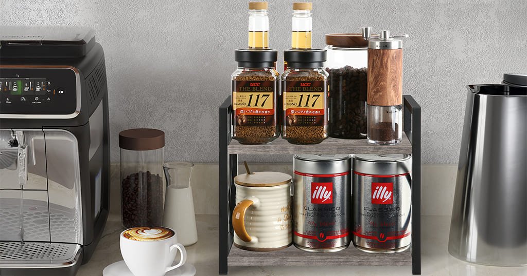 Coffee shelf organizer