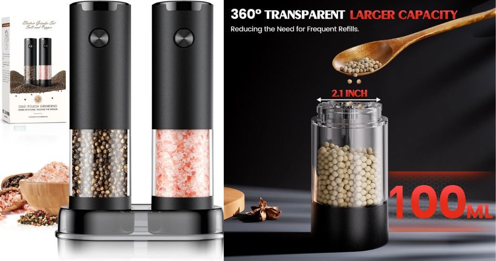 Electric salt and pepper grinder